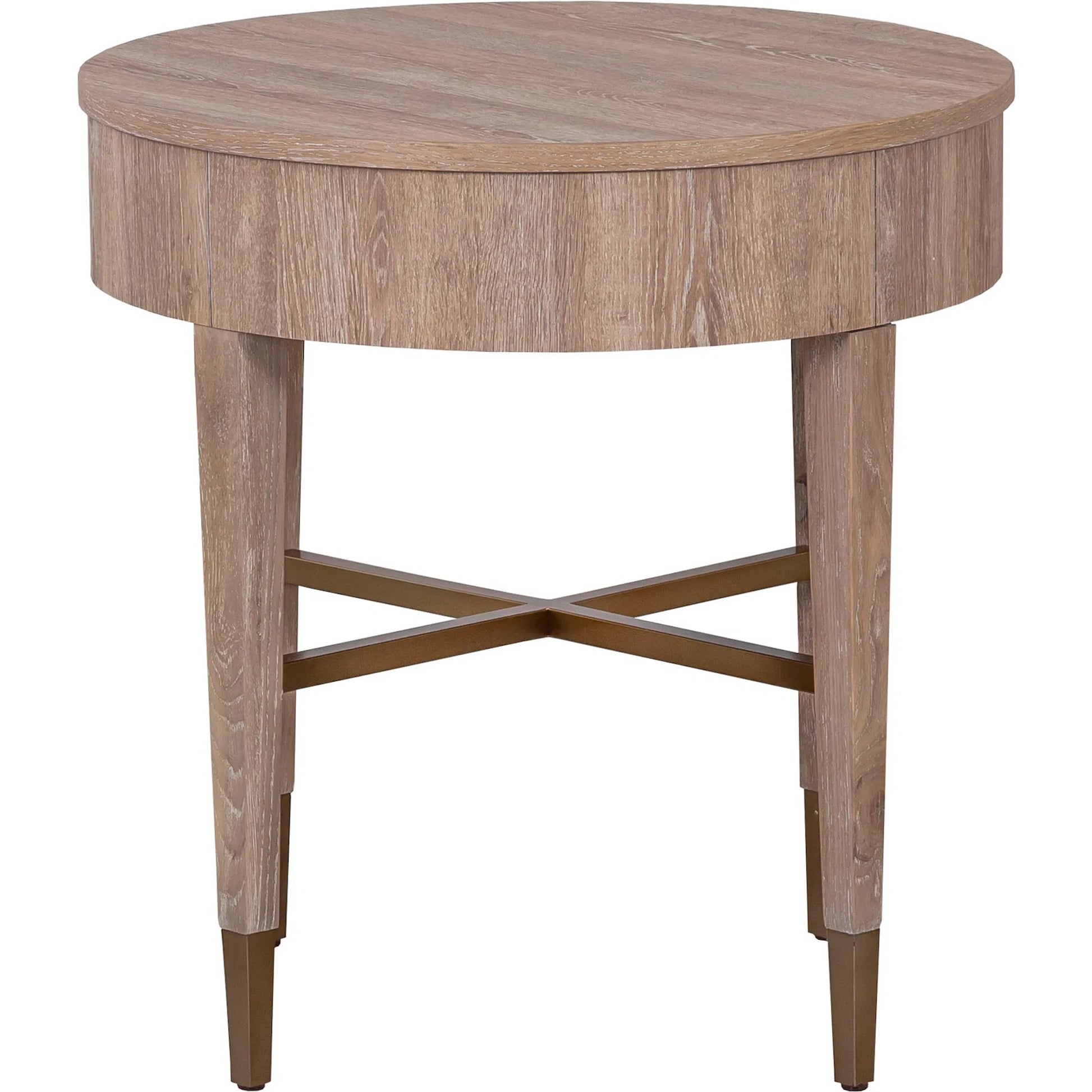Fairfeild Chair La Jolla Round End Table by Fairfield Chair in brown and scrubbed oak. Made from high pressured laminate, solid wood in a unique style.