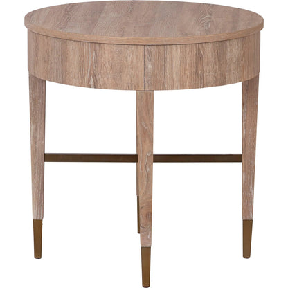 Fairfeild Chair La Jolla Round End Table by Fairfield Chair in brown and scrubbed oak. Made from high pressured laminate, solid wood in a unique style.