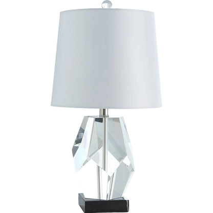 Facet Block Lamp by Global Views in crystal. Made from crystal, marble in a modern style.