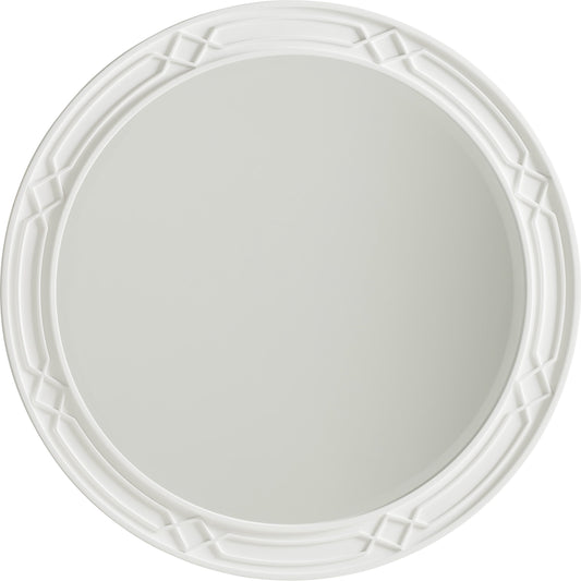 Carreno Round Mirror by Lexington in white. Made from unique in a cottage & farmhouse style.