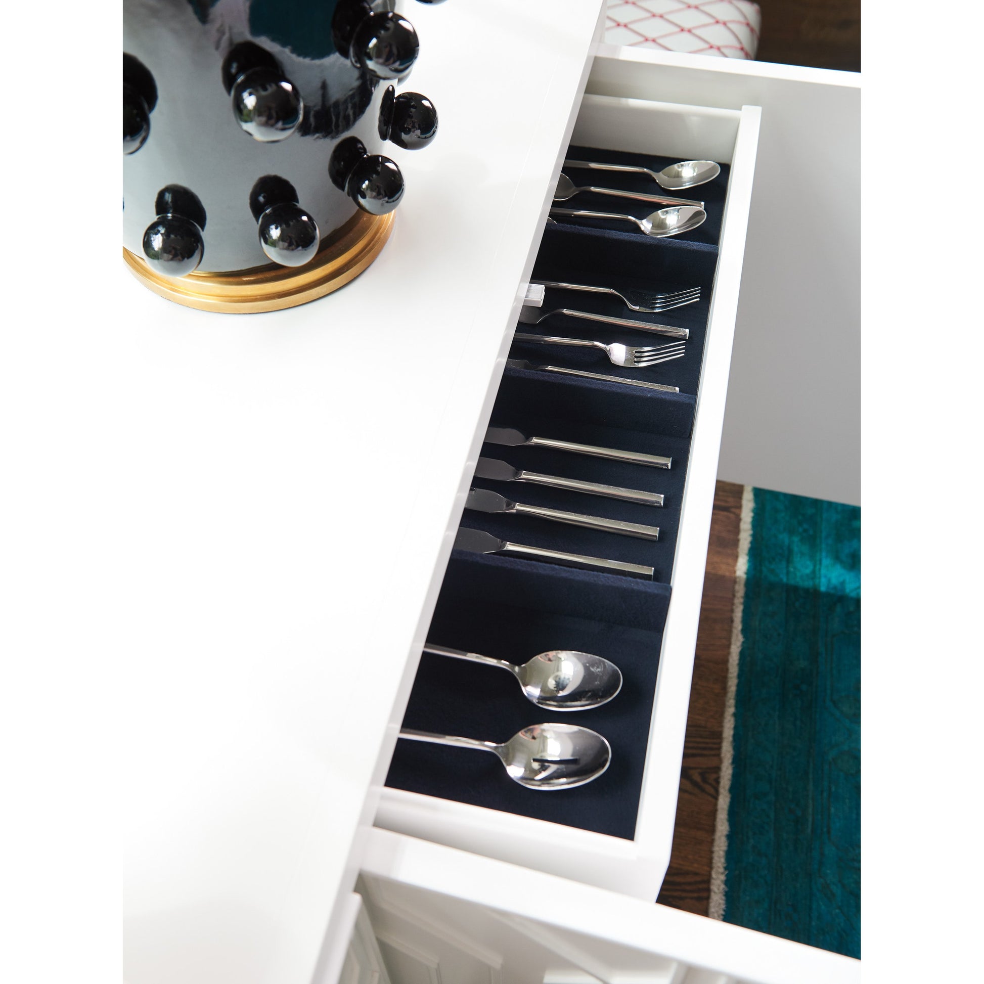 Oak Creek Buffet by Lexington in white. Made from unique in a transitional style.