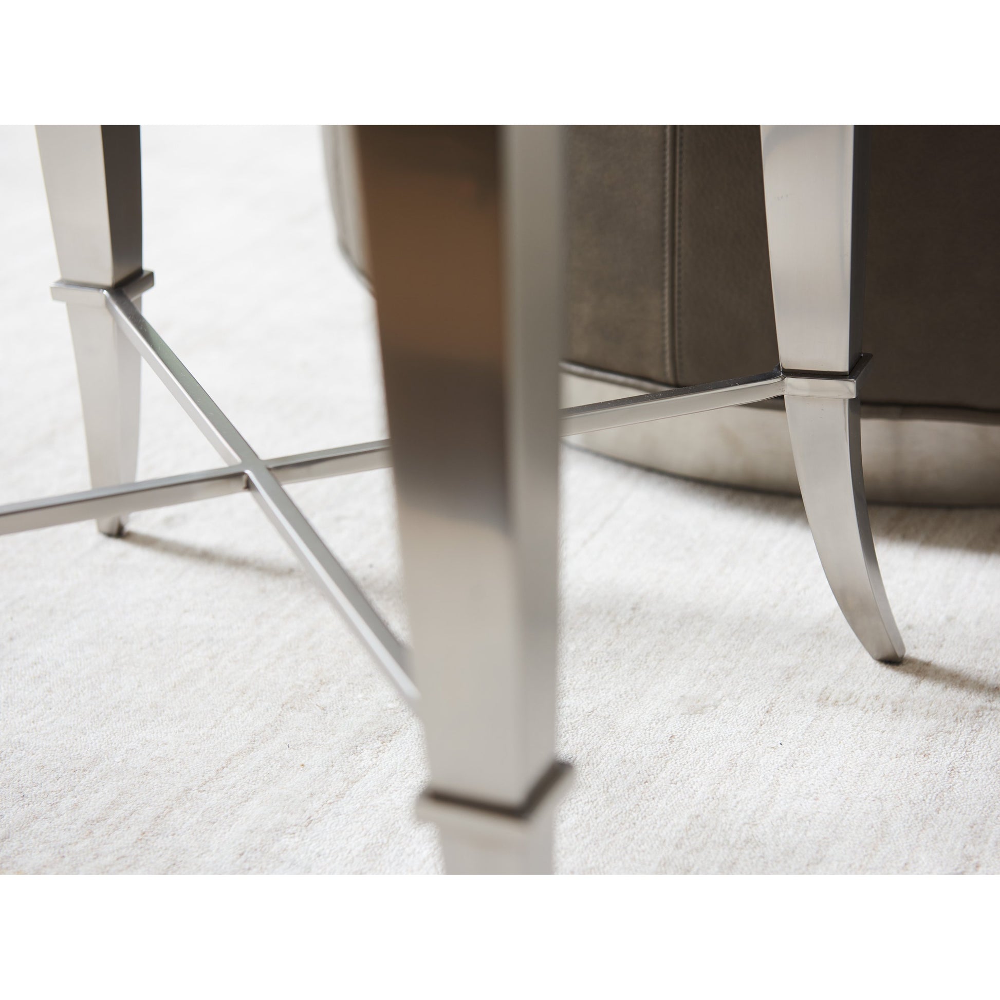 Hoffman End Table by Lexington in polished stainless steel. Made from unique in a modern style.