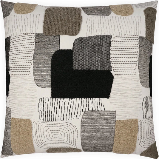 Paintbox Pillow by DV Kap Home in grey, brown, black. Made from 52% cotton, 48% polyester in a unique style.