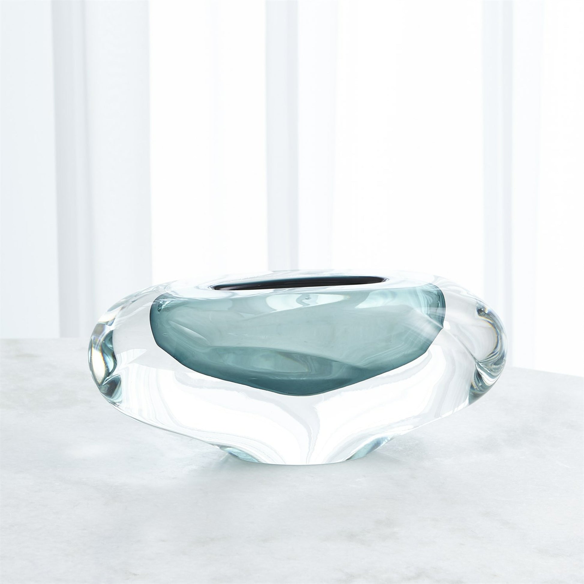 Abstract Bean Vase by Global Views. Made from art glass in a eclectic & global style.