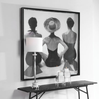 Ladies' Swimwear, 1959 Fashion Print by Uttermost in multi. Made from pine, glass, mdf, paper in a coastal style.