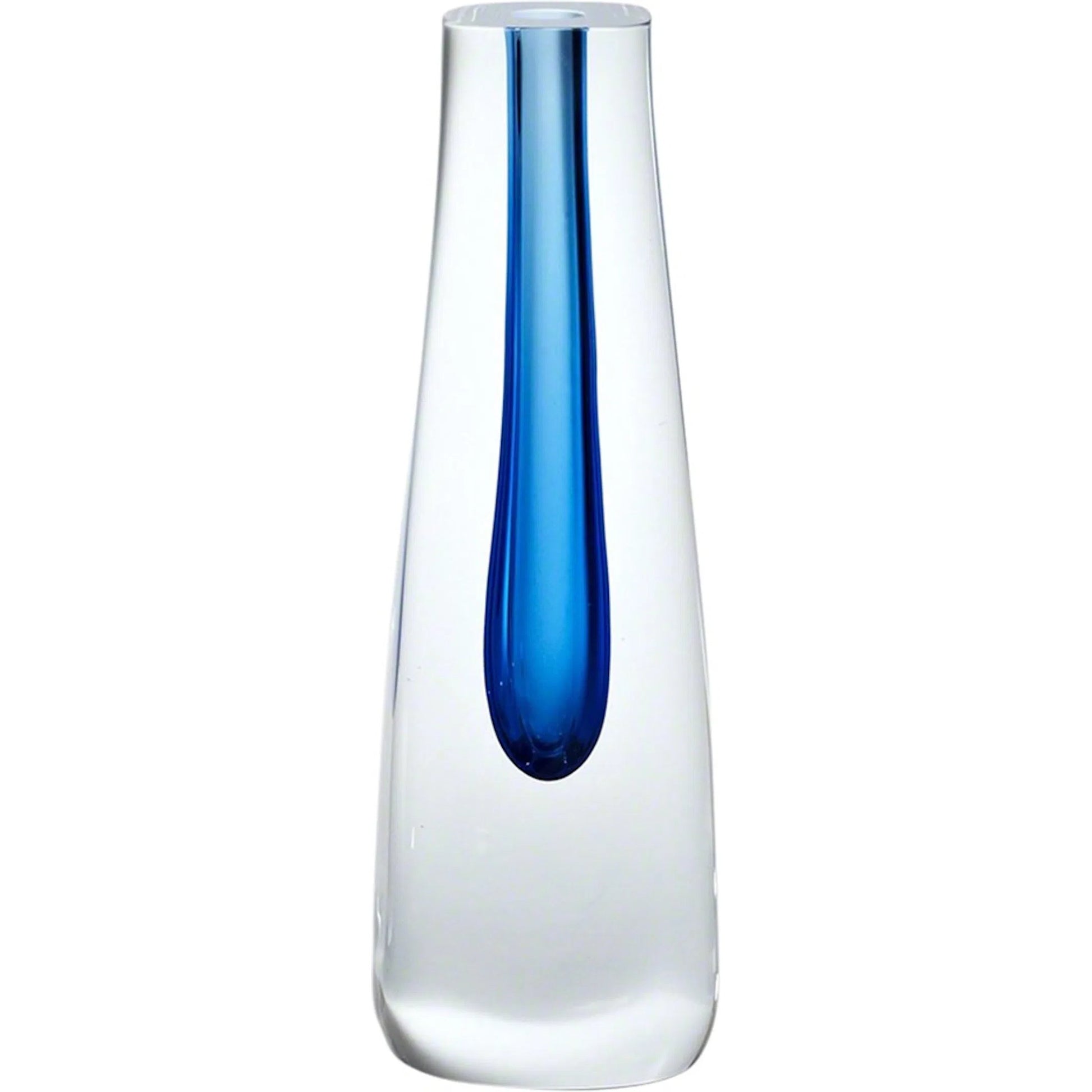 Square Cut Glass Vase by Global Views. Made from art glass in a coastal style.
