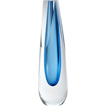 Triangle Cut Glass Vase by Global Views. Made from art glass in a modern style.