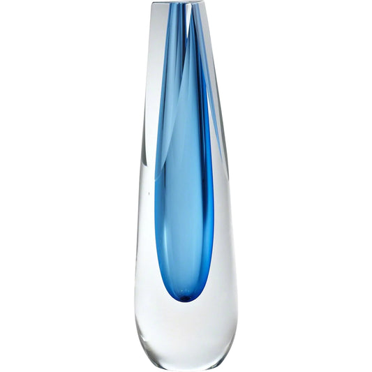 002 SR-893367 | Primary Silo | Triangle Cut Glass Vase by Global Views. Made from art glass in a modern style.