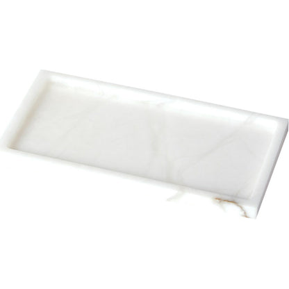 Alabaster Rectangular Plateau by Global Views. Made from alabaster in a modern style.