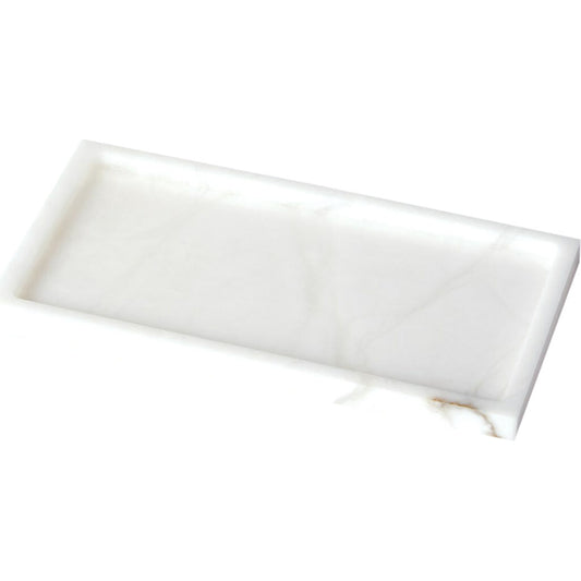 Alabaster Rectangular Plateau by Global Views. Made from alabaster in a modern style.
