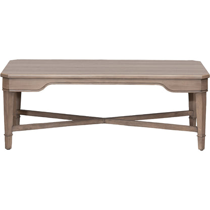 Avignon Rectangular Cocktail Table by Fairfield Chair in brown. Made from beech solids, laminate in a unique style.