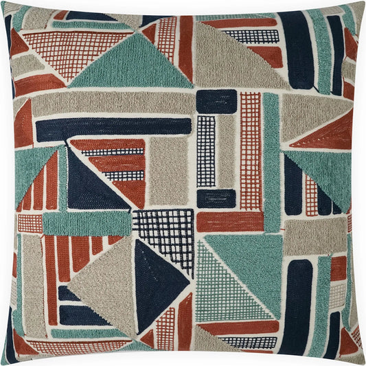 Zest Pillow by DV Kap Home in turquoise, rust. Made from 61% polyester, 23% cotton, 16% viscose in a unique style.