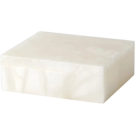 Alabaster Amenities Box by Global Views in natural. Made from alabaster in a modern style.