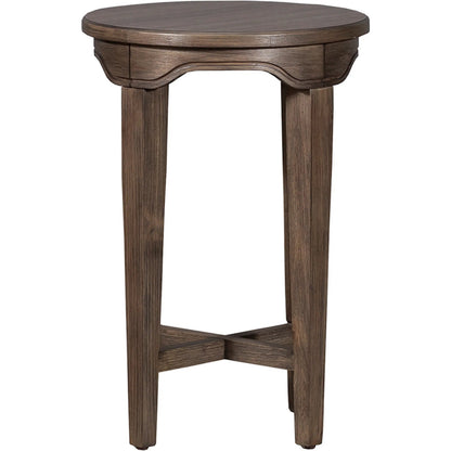 Avignon Drink Table by Fairfield Chair in brown. Made from beech solids, laminate in a unique style.