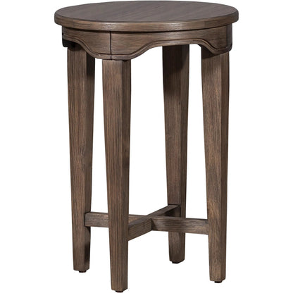 Avignon Drink Table by Fairfield Chair in brown. Made from beech solids, laminate in a unique style.