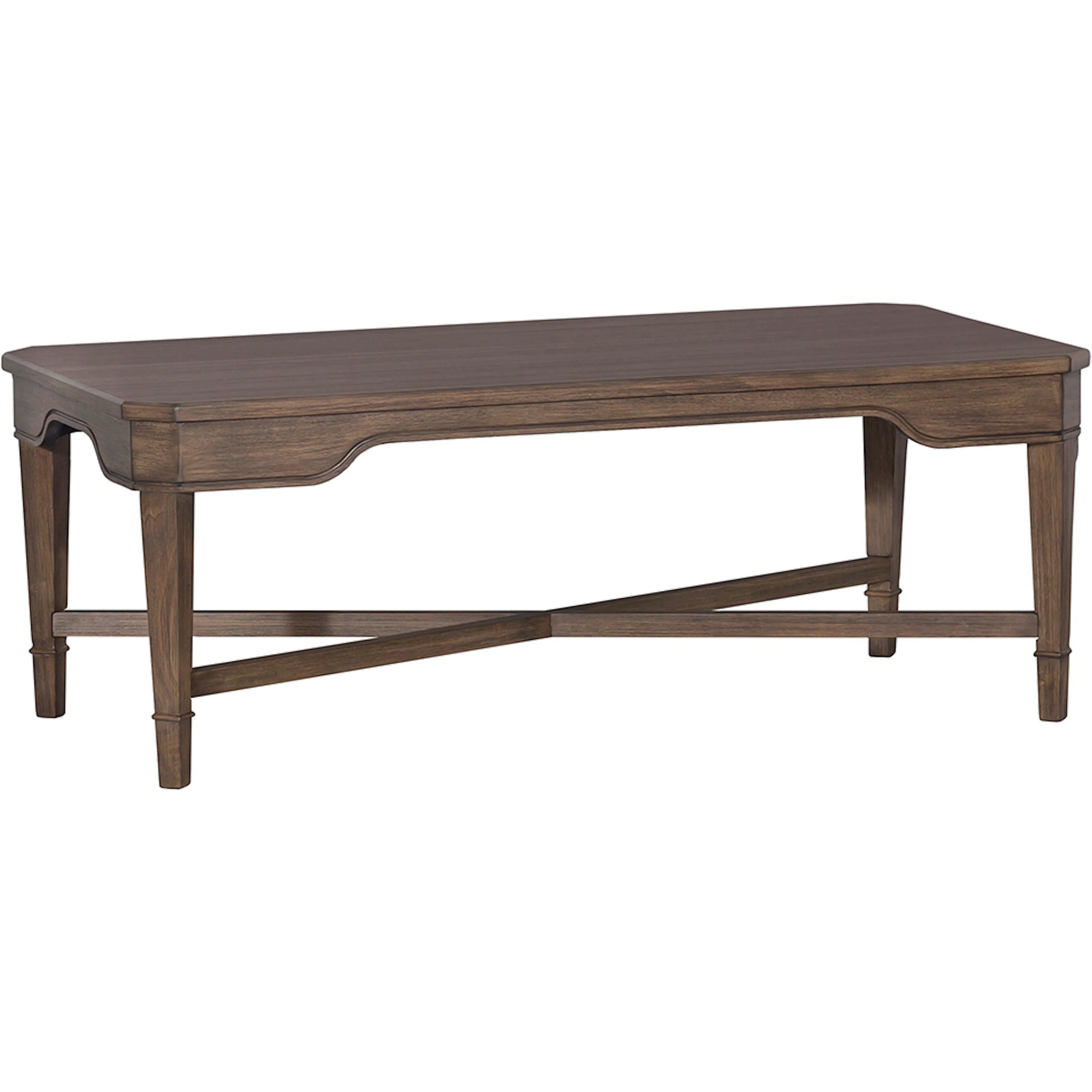 Avignon Rectangular Cocktail Table by Fairfield Chair in brown. Made from beech solids, laminate in a unique style.