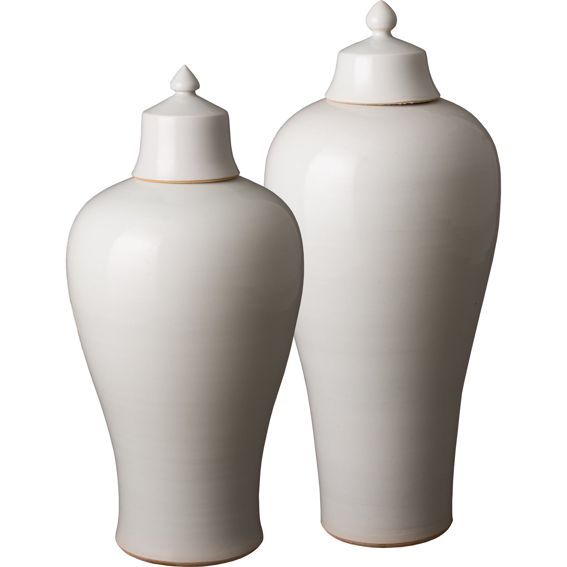 Porcelain Lidded Meiping Vase by Emissary in white celadon. Made from unique in a traditional style.