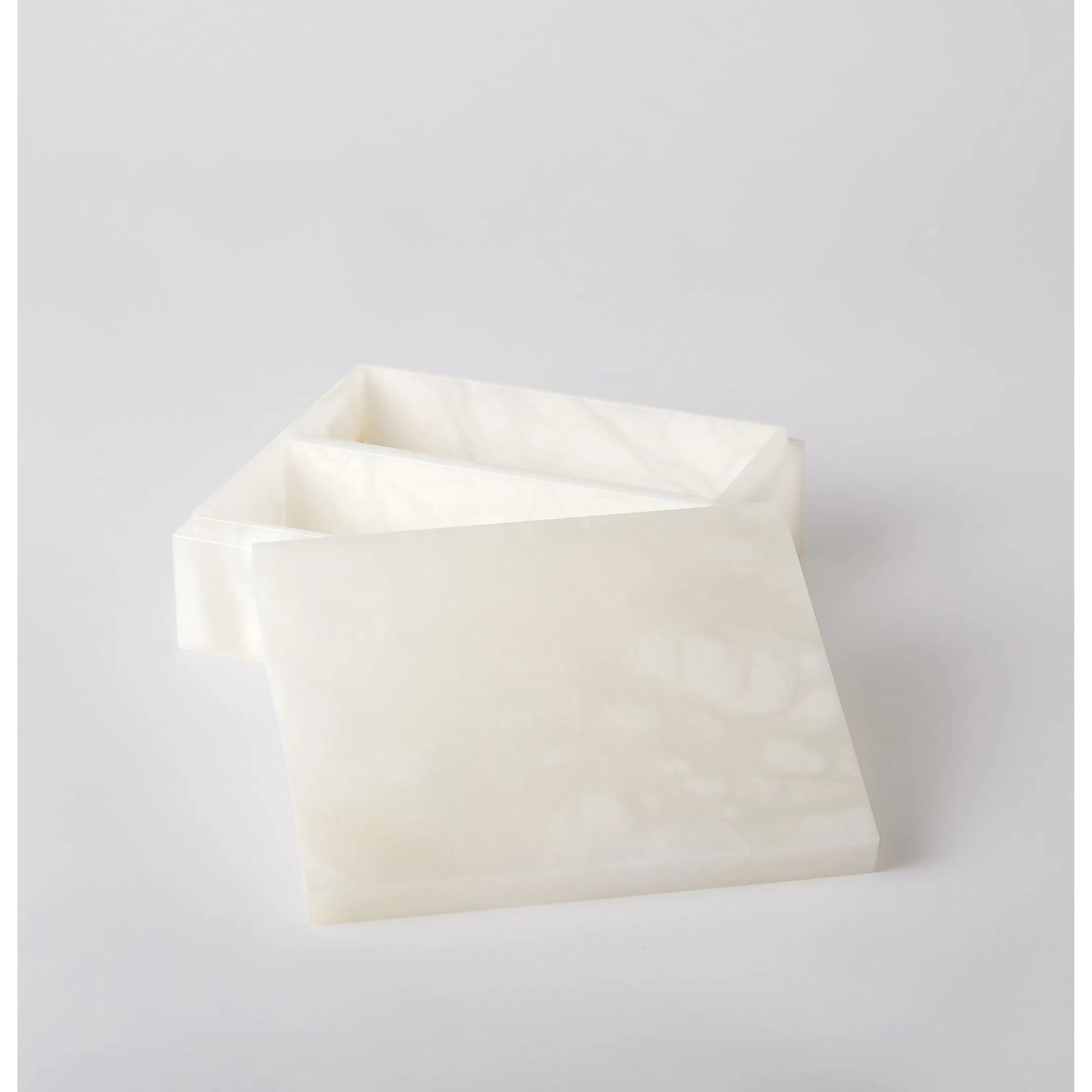 Alabaster Amenities Box by Global Views in natural. Made from alabaster in a modern style.
