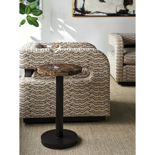 Kampala Round Accent Table by Lexington in dark umber. Made from unique in a modern style.