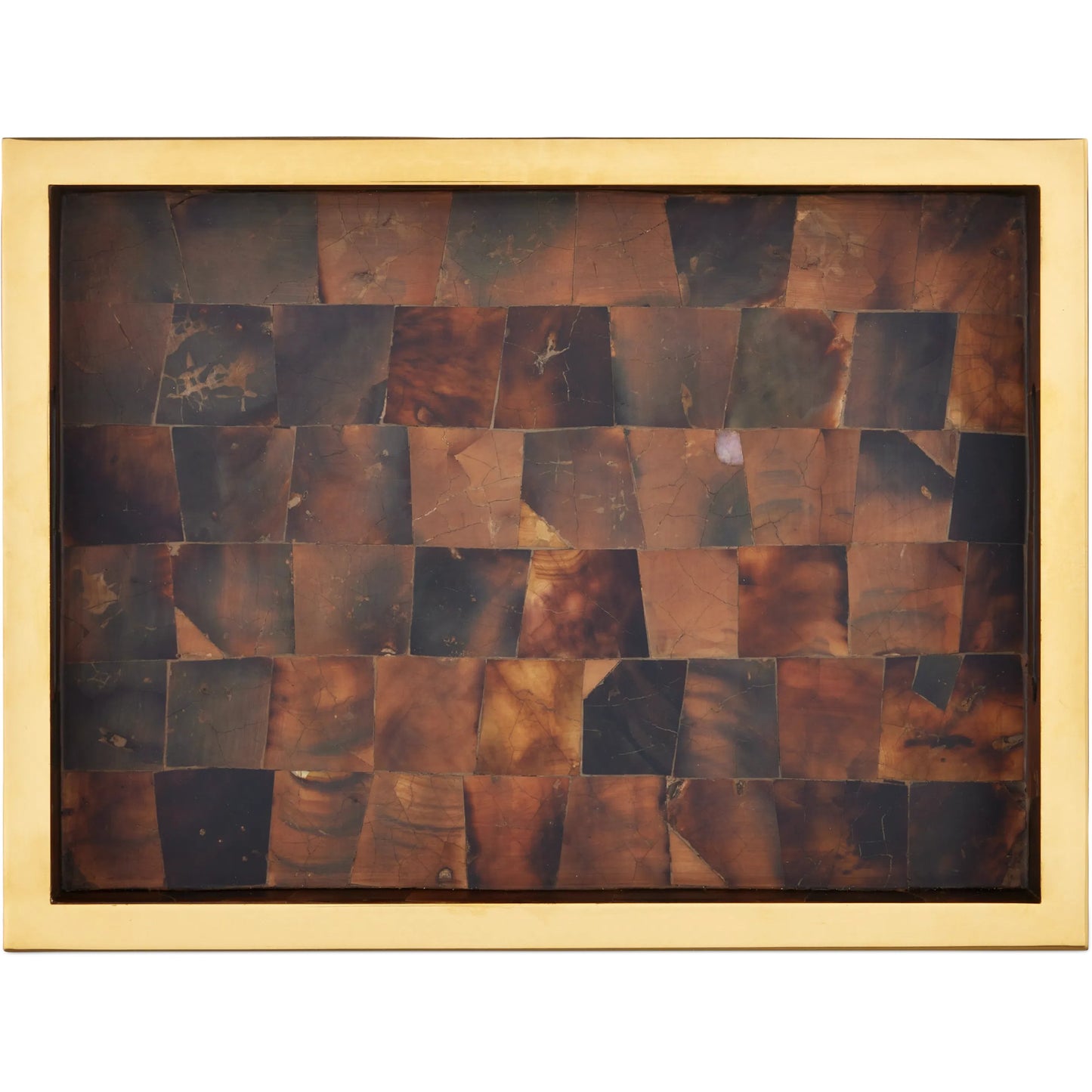 004 SI-2386994 | Additional Silo | Casey Brown Tray Set by Currey and Company in natural, brass. Made from pen shell, stainless steel, wood in a eclectic & global style.