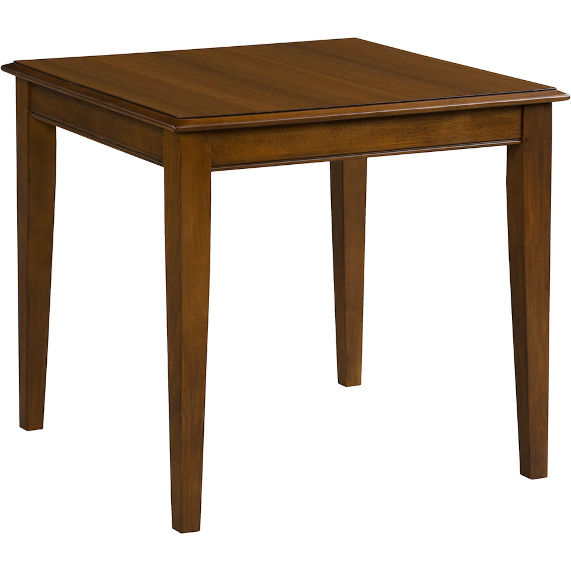 McDonald Square End Table by Fairfield Chair in brown and walnut. Made from high pressured laminate, solid wood in a unique style.