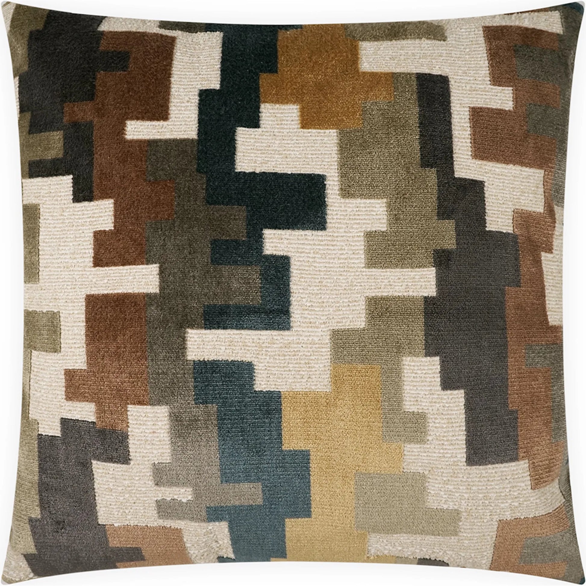 Connect Pillow by DV Kap Home in brown, multi. Made from 60% polyester, 36% viscose, 4% cotton in a unique style.