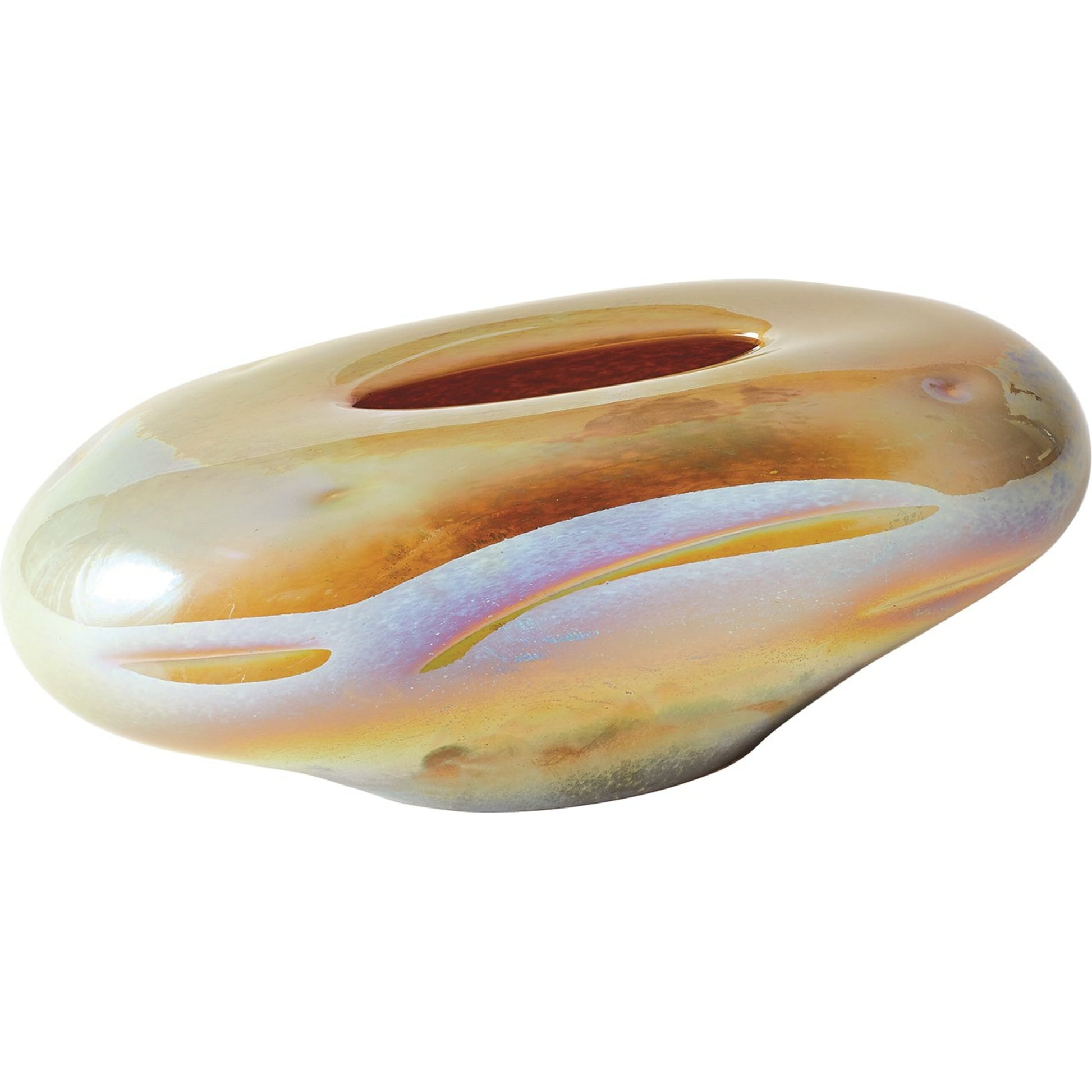 Abstract Bean Vase by Global Views. Made from art glass in a eclectic & global style.