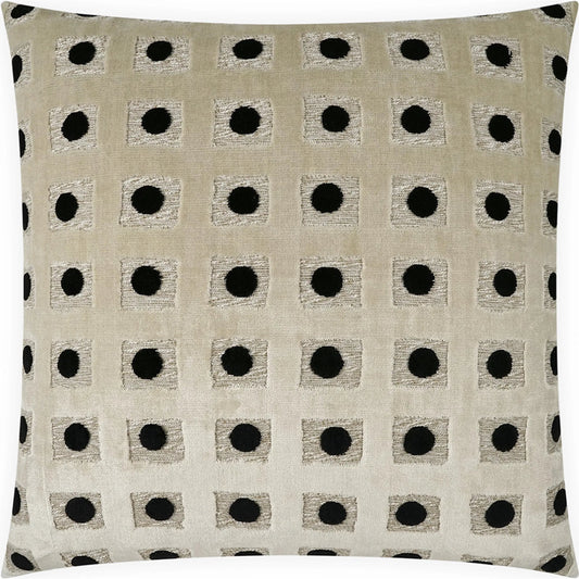Domino Pillow by DV Kap Home in onyx. Made from 63% viscose, 31% polyester, 6% cotton in a unique style.