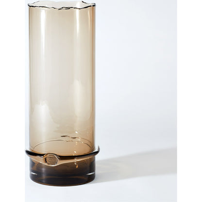 Intaglio Champagne Cooler by Global Views in topaz. Made from glass in a modern style.