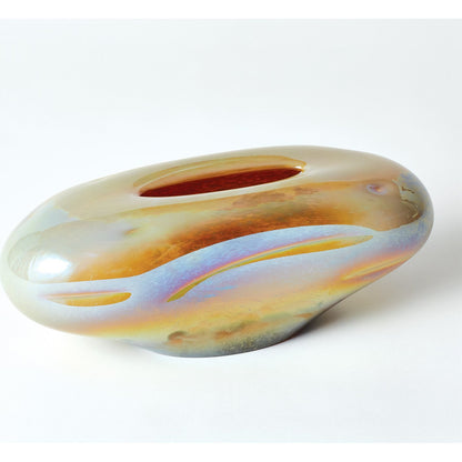Abstract Bean Vase by Global Views. Made from art glass in a eclectic & global style.