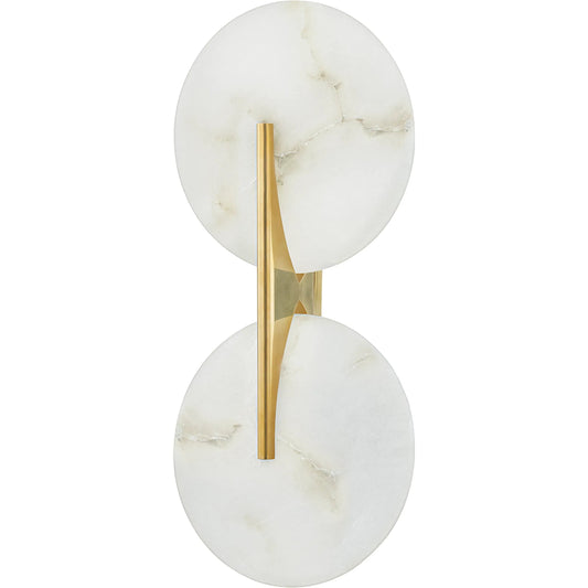 Asteria Double Sconce by Corbett. Made from brass in a modern style.