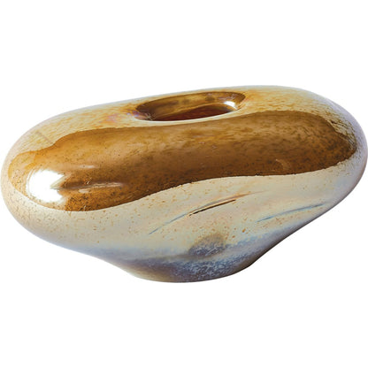 Abstract Bean Vase by Global Views. Made from art glass in a eclectic & global style.