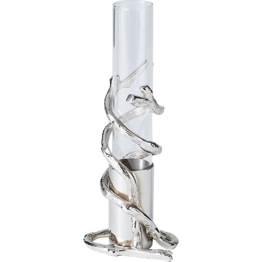 Branch Bud Vase by Global Views in nickel. Made from brass, glass in a modern style.