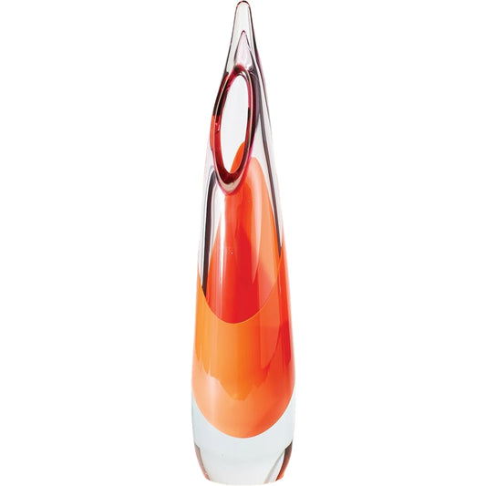 Stalagmite Vase by Global Views in fire. Made from art glass in a modern style.
