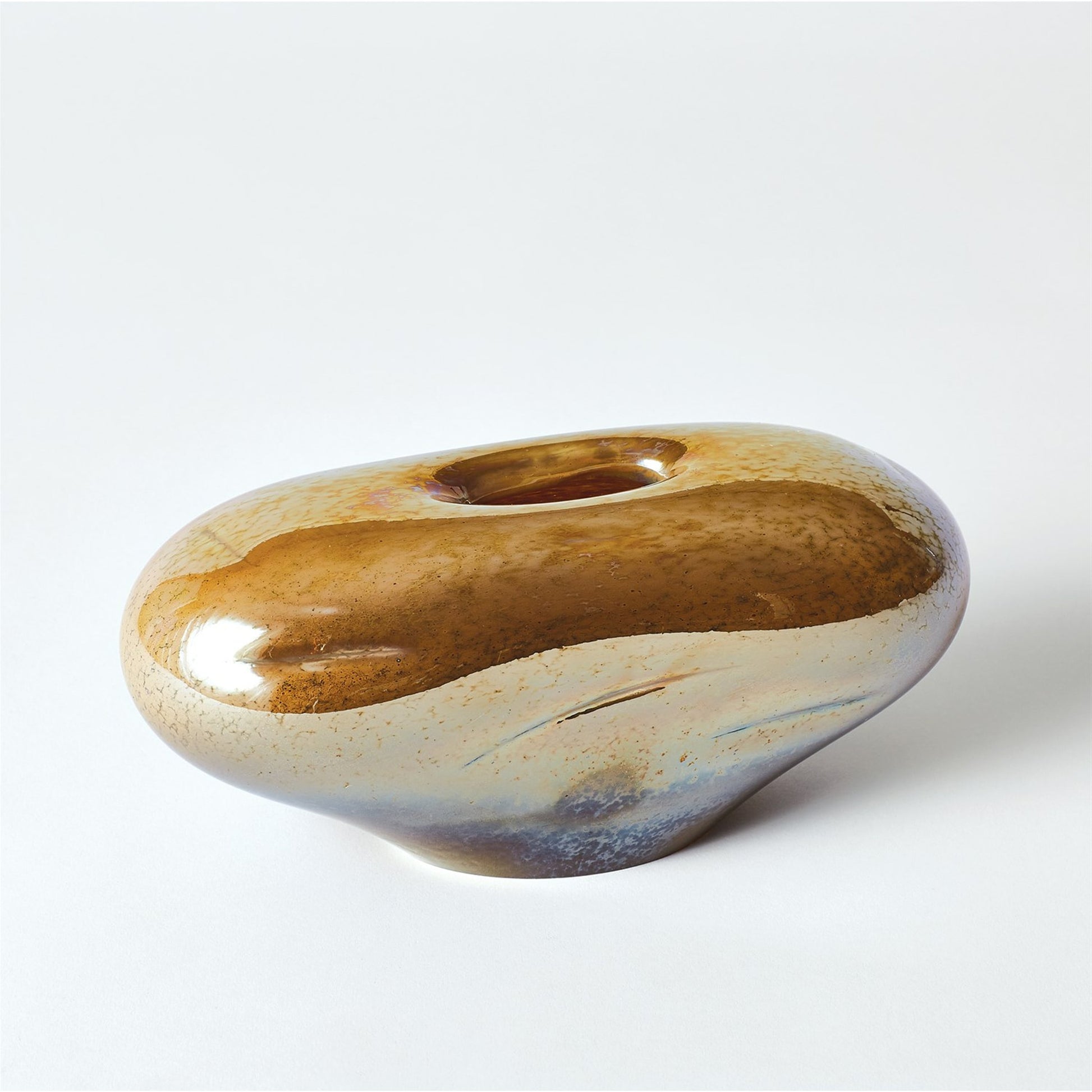 Abstract Bean Vase by Global Views. Made from art glass in a eclectic & global style.