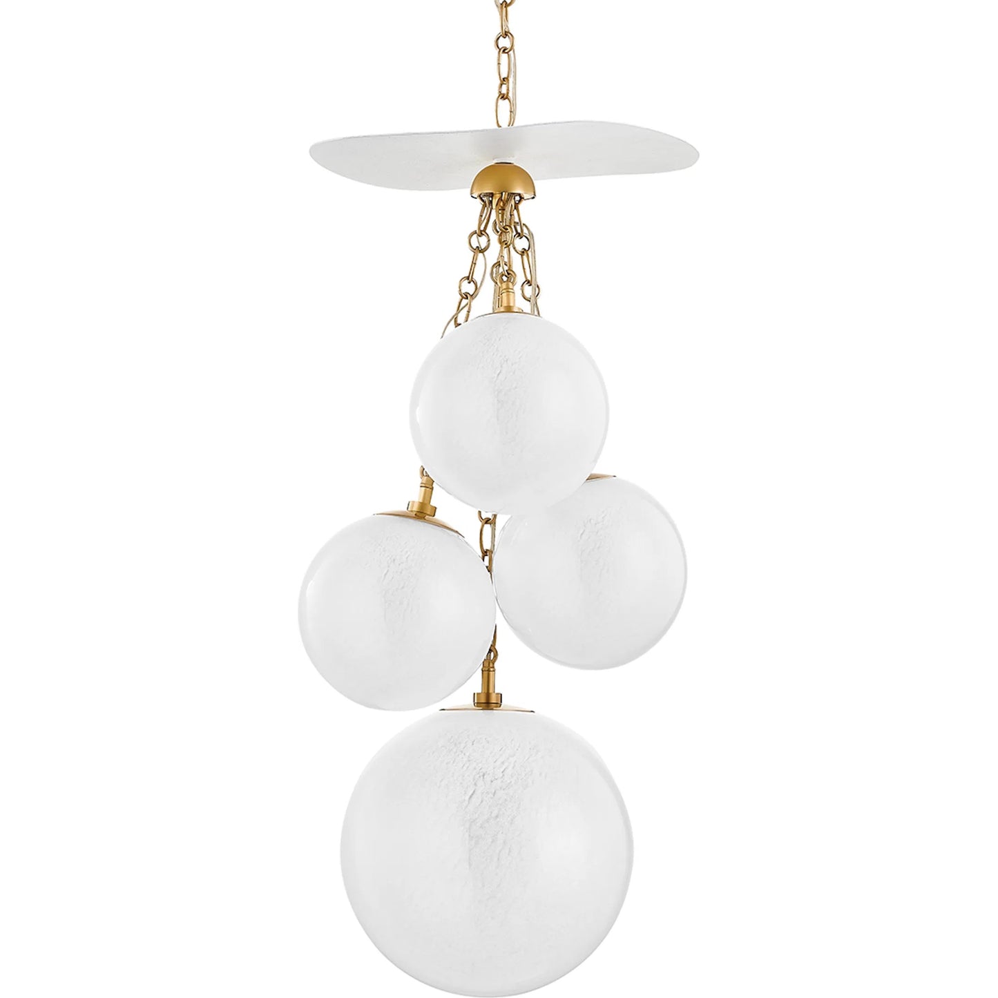 001 SI-2030007 | Primary Silo | Antoinette 4 Light Pendant by Corbett in vintage brass. Made from steel, brass in a modern style.