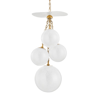 Antoinette 4 Light Pendant by Corbett in vintage brass. Made from steel, brass in a modern style.