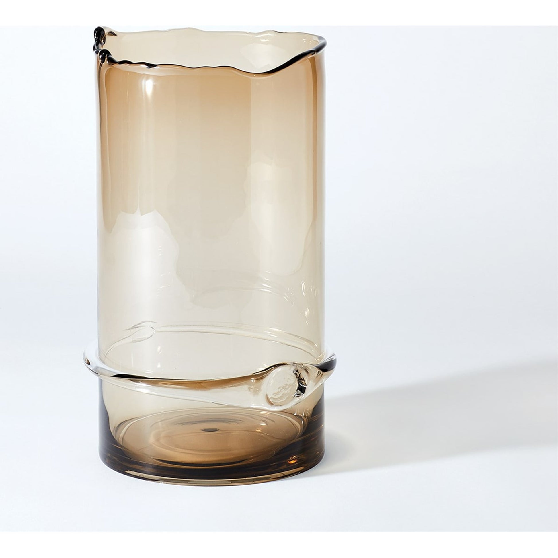 Intaglio Champagne Cooler by Global Views in topaz. Made from glass in a modern style.