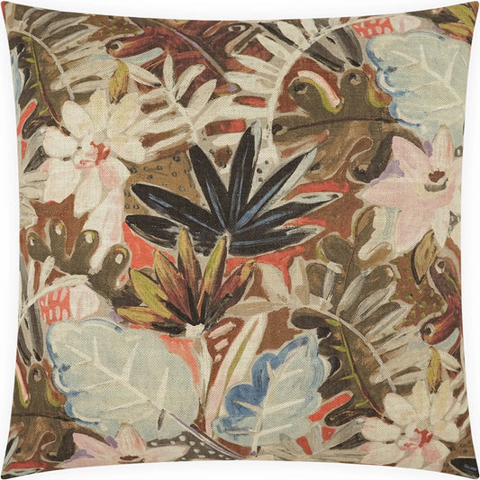 Thriving Pillow by DV Kap Home in brown. Made from 75% cotton, 25% linen in a unique style.