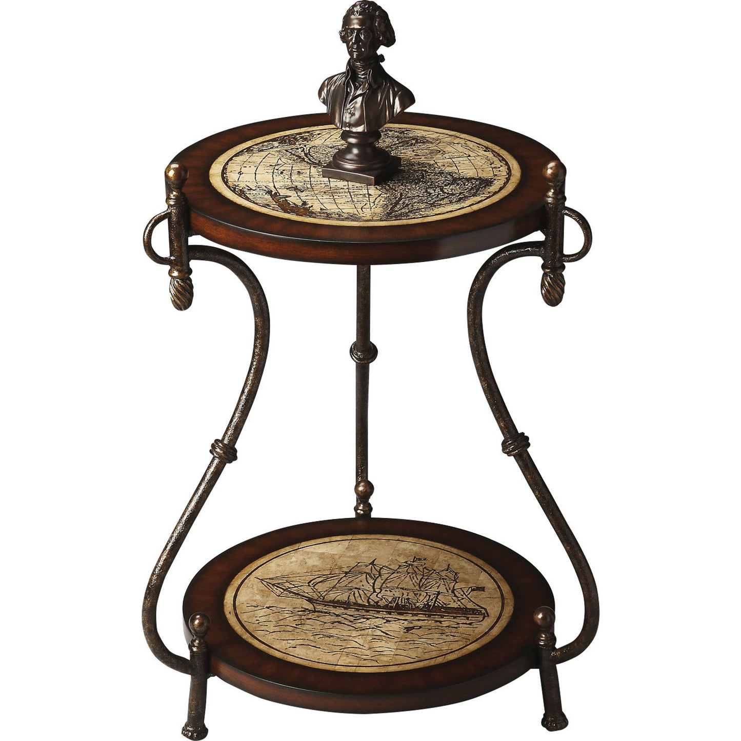 001 O-BUTLER-4195070 | Additional Silo | Lumi Accent Table by Butler Specialty Company in multi-color and heritage. Made from metal, wood, fossil stone veneer in a traditional style.