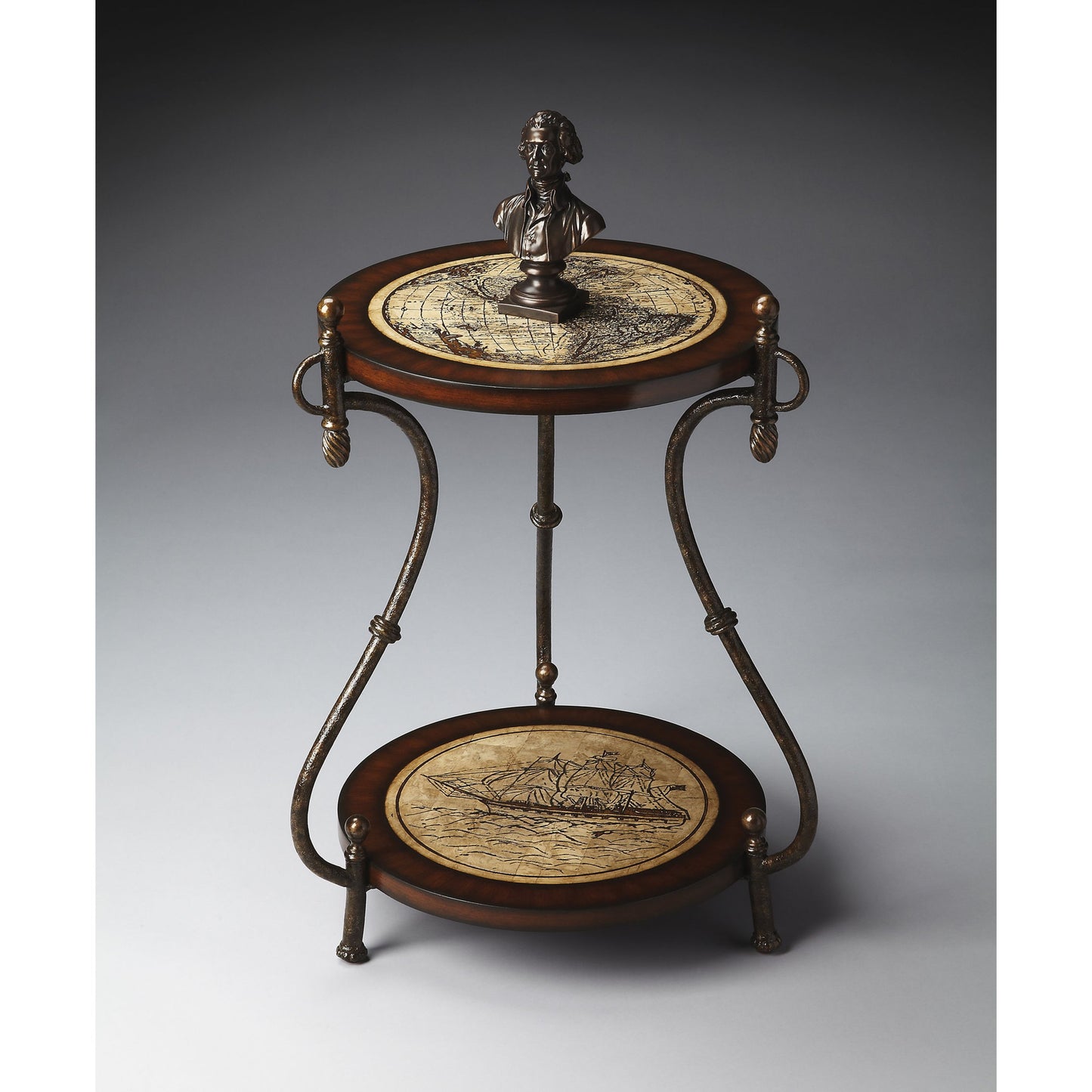 003 O-BUTLER-4195070 | Additional Silo | Lumi Accent Table by Butler Specialty Company in multi-color and heritage. Made from metal, wood, fossil stone veneer in a traditional style.