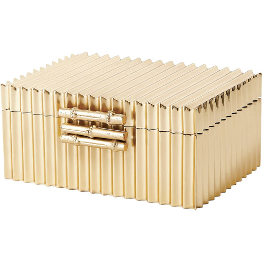 Corrugated Bamboo Box Rug by Global Views. Made from brass in a unique style.