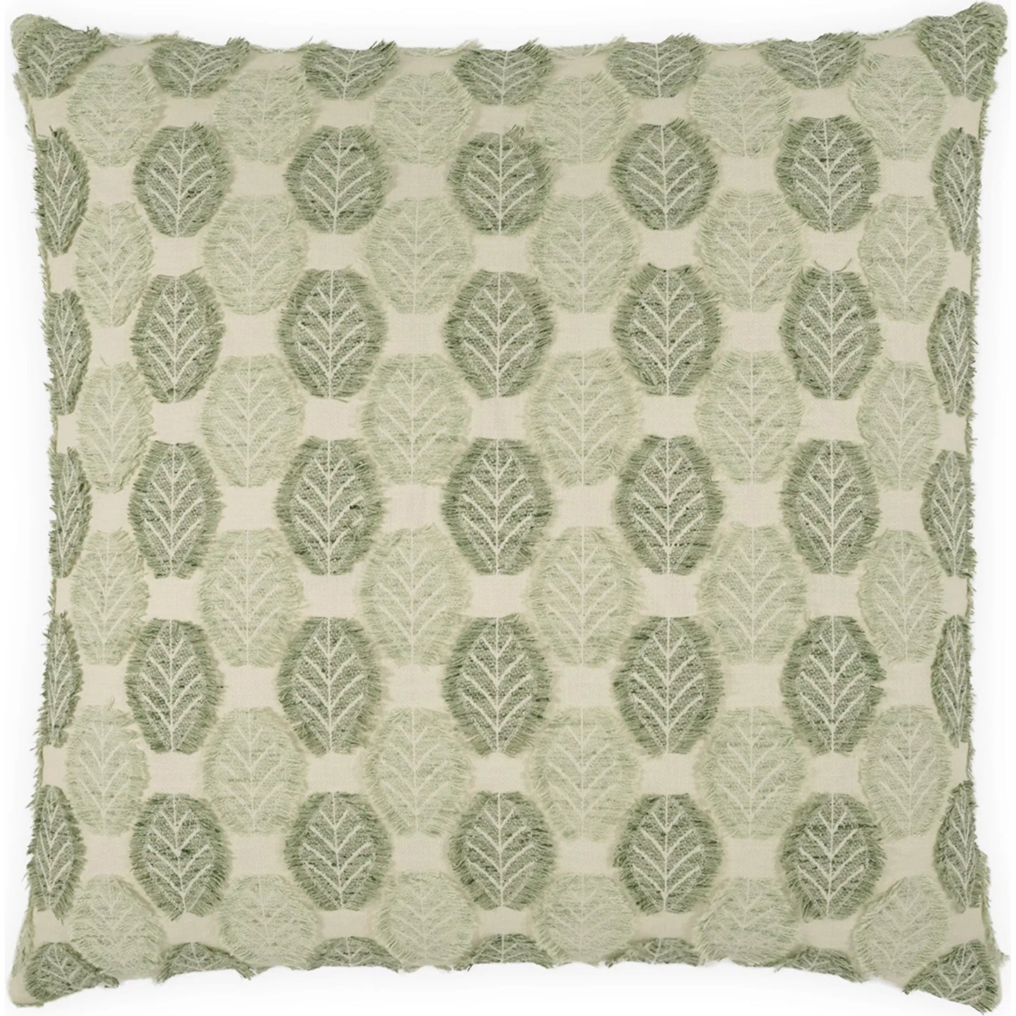 001 SI-2514451 | Primary Silo | Leafalong Pillow by DV Kap Home in green. Made from 43% cotton, 57% polyester in a coastal style.