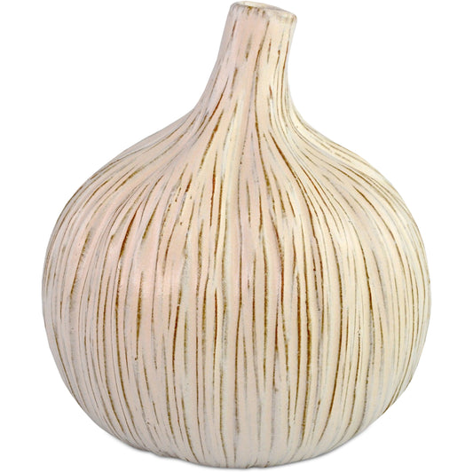 Garlic Bulb by Currey and Company in milky white. Made from terracotta in a modern style.