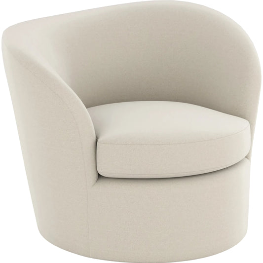 Quasi Swivel Chair by Caracole in ivory. Made from unique in a unique style.
