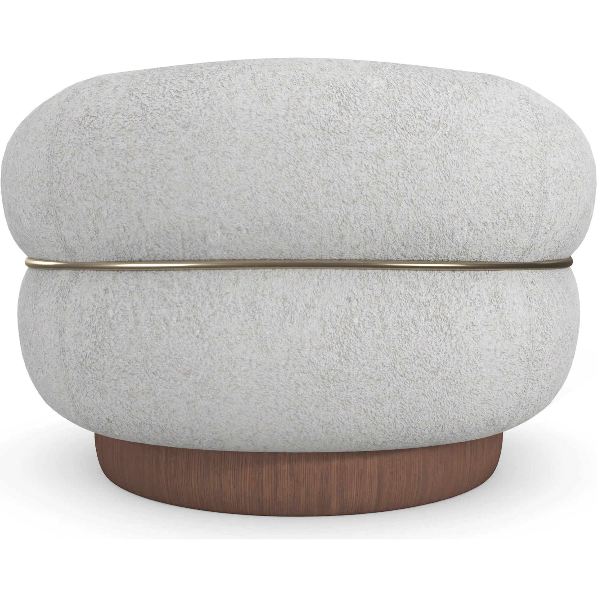 Smoosh Swivel Chair by Caracole in retro walnut, champagne gold. Made from unique in a transitional style.