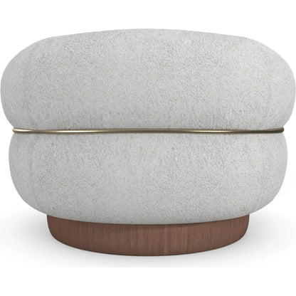 Smoosh Swivel Chair by Caracole in retro walnut, champagne gold. Made from unique in a transitional style.