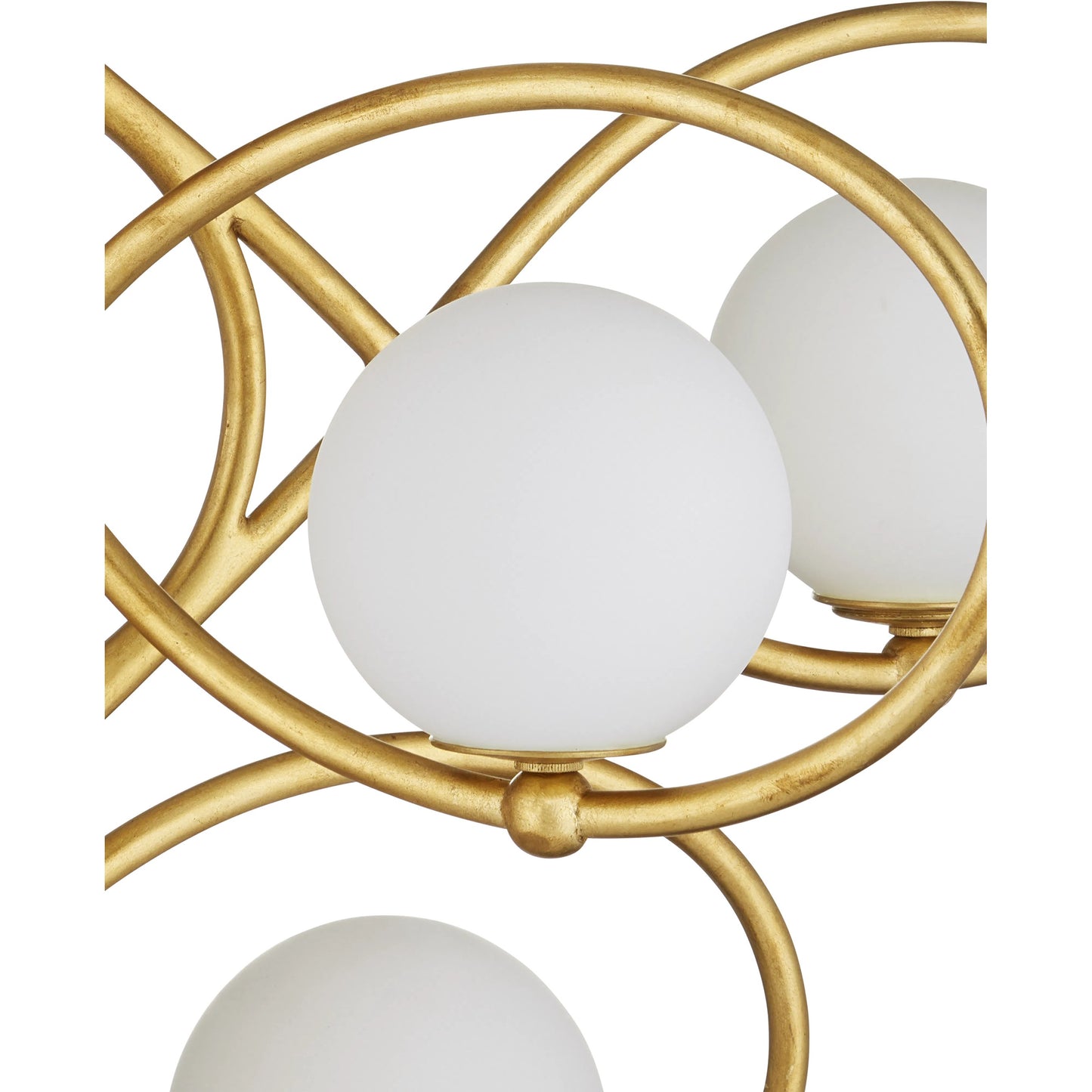 002 SI-2191852 | Additional Silo | Storrs Chandelier by Currey and Company in contemporary gold leaf, contemporary gold, white. Made from wrought iron, glass in a modern style.