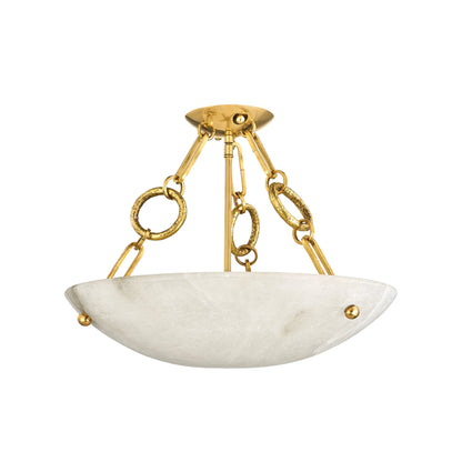 Yadira Semi- Flush by Corbett in vintage brass. Made from brass in a modern style.