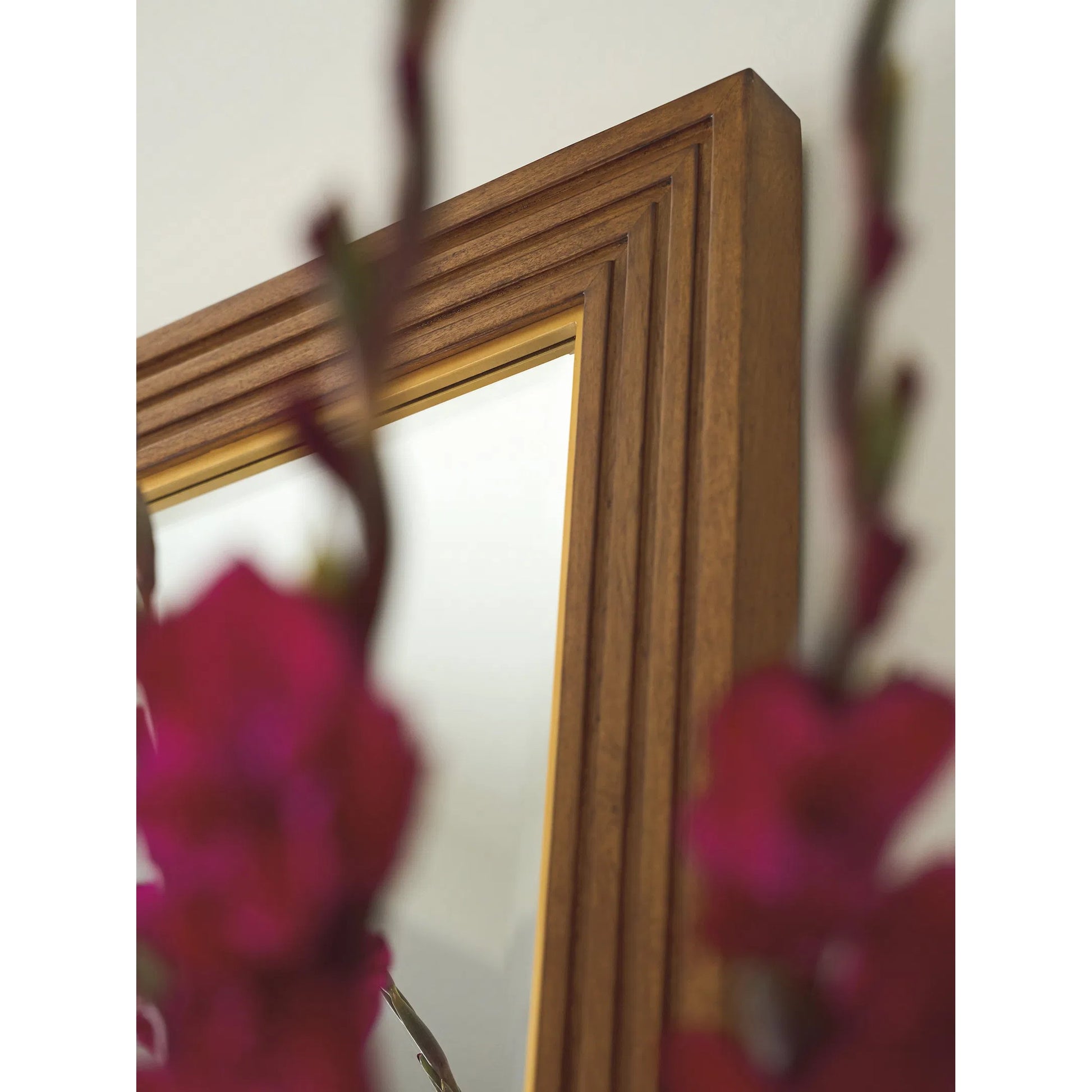 Cassia Rectangular Mirror by Lexington in satin gold. Made from metal, mirror in a traditional style.